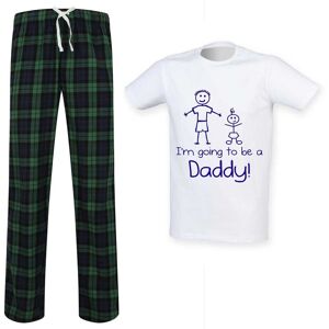 60 SECOND MAKEOVER Men's I'm Going To Be A Daddy Tartan Pyjama Set in Green Size: Large Green L 60 SECOND MAKEOVER Men's I'm Going To Be A Daddy Tartan Pyjama Set in Green Size: Large Green L