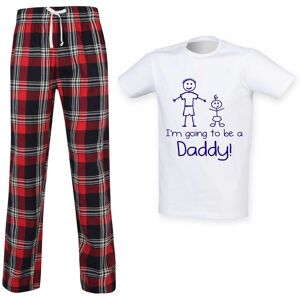 60 SECOND MAKEOVER Men's I'm Going To Be A Daddy Tartan Pyjama Set in Red Size: Large Red L 60 SECOND MAKEOVER Men's I'm Going To Be A Daddy Tartan Pyjama Set in Red Size: Large Red L