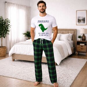 60 SECOND MAKEOVER Men's Joiner Dinosaur Tartan Pyjama Set in Green Size: XS Green XS 60 SECOND MAKEOVER Men's Joiner Dinosaur Tartan Pyjama Set in Green Size: XS Green XS