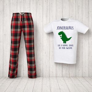 60 SECOND MAKEOVER Men's Joiner Dinosaur Tartan Pyjama Set in Red Size: XS Red XS 60 SECOND MAKEOVER Men's Joiner Dinosaur Tartan Pyjama Set in Red Size: XS Red XS