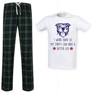 60 SECOND MAKEOVER Men's I Work Hard So My Staffy Can Have A Better Life Pyjama Set in Green Size: XS Green XS 60 SECOND MAKEOVER Men's I Work Hard So My Staffy Can Have A Better Life Pyjama Set in Green Size: XS Green XS