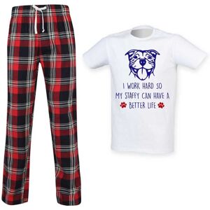 60 SECOND MAKEOVER Men's I Work Hard So My Staffy Can Have A Better Life Pyjama Set in Red Size: 2XL Red 2XL 60 SECOND MAKEOVER Men's I Work Hard So My Staffy Can Have A Better Life Pyjama Set in Red Size: 2XL Red 2XL