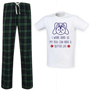 60 SECOND MAKEOVER Men's I Work Hard So My Dog Can Have A Better Life Pyjama Set in Green Size: Large Green L 60 SECOND MAKEOVER Men's I Work Hard So My Dog Can Have A Better Life Pyjama Set in Green Size: Large Green L