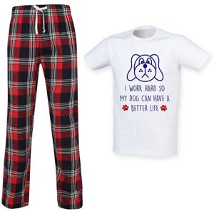 60 SECOND MAKEOVER Men's I Work Hard So My Dog Can Have A Better Life Pyjama Set in Red Size: XL Red XL 60 SECOND MAKEOVER Men's I Work Hard So My Dog Can Have A Better Life Pyjama Set in Red Size: XL Red XL