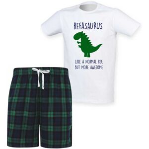 60 SECOND MAKEOVER Men's Refsaurus Ref Dinosaur Tartan Pyjama Set in Green Size: Small Green S 60 SECOND MAKEOVER Men's Refsaurus Ref Dinosaur Tartan Pyjama Set in Green Size: Small Green S
