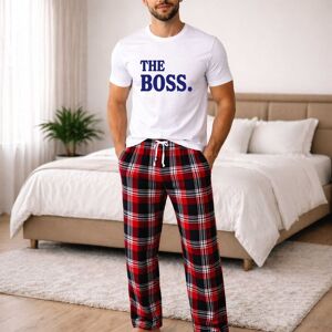 60 SECOND MAKEOVER Men's The Boss Pyjama Set in Red Size: Small Red S 60 SECOND MAKEOVER Men's The Boss Pyjama Set in Red Size: Small Red S