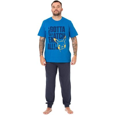 Pokemon Men's Short Sleeve Long Leg Pyjama Set Blue Official Size: Small Blue S Pokemon Men's Short Sleeve Long Leg Pyjama Set Blue Official Size: Small Blue S