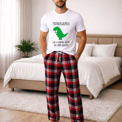 60 SECOND MAKEOVER Men's Father Dinosaur Pyjama Set in Red Size: Large Red L 60 SECOND MAKEOVER Men's Father Dinosaur Pyjama Set in Red Size: Large Red L
