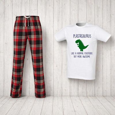 60 SECOND MAKEOVER Men's Plastasaurus Dinosaur Pyjama Set in Red Size: Large Red L 60 SECOND MAKEOVER Men's Plastasaurus Dinosaur Pyjama Set in Red Size: Large Red L
