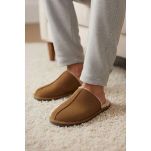 Silver Street London Men's Smithfield Premium Suede Leather Fleece Lined Winter Slippers in Tan Size: 7 Tan 7 Silver Street London Men's Smithfield Premium Suede Leather Fleece Lined Winter Slippers in Tan Size: 7 Tan 7