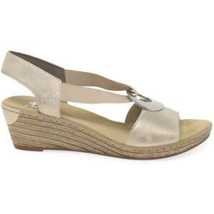 Rieker Women's 'Alula' Wedge Heel Sandals in Gold Size: 7.5 Gold 7.5 Rieker Women's 'Alula' Wedge Heel Sandals in Gold Size: 7.5 Gold 7.5