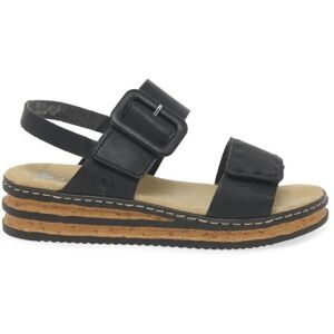 Rieker Women's 'Page' Wedge Heel Sandals in Black Size: 7.5 Black 7.5 Rieker Women's 'Page' Wedge Heel Sandals in Black Size: 7.5 Black 7.5
