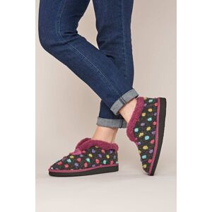 Moshulu Women's 'Bo' Short Spotty Bootie Slippers in Dark Grey Size: 7 Dark Grey 7 Moshulu Women's 'Bo' Short Spotty Bootie Slippers in Dark Grey Size: 7 Dark Grey 7