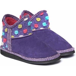 Moshulu 'Mini Fireside' Spotty Bootie Slippers in Violet Size: Infant 12 Violet Infant 12 Moshulu 'Mini Fireside' Spotty Bootie Slippers in Violet Size: Infant 12 Violet Infant 12