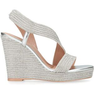 Carvela Women's 'Gala Wedge Jewel 110' Fabric Heels in Silver Size: 3 Silver 3 Carvela Women's 'Gala Wedge Jewel 110' Fabric Heels in Silver Size: 3 Silver 3