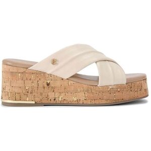 Carvela Women's 'Fresco Cross Wedge' Leather Sandals in Cream Size: 7 Cream 7 Carvela Women's 'Fresco Cross Wedge' Leather Sandals in Cream Size: 7 Cream 7
