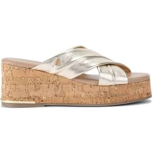 Carvela Women's 'Fresco Cross Wedge' Leather Sandals in Gold Size: 7 Gold 7 Carvela Women's 'Fresco Cross Wedge' Leather Sandals in Gold Size: 7 Gold 7
