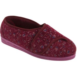 Comfylux Women's Helen Floral Superwide Slippers in Wine Size: 6 Wine 6 Comfylux Women's Helen Floral Superwide Slippers in Wine Size: 6 Wine 6