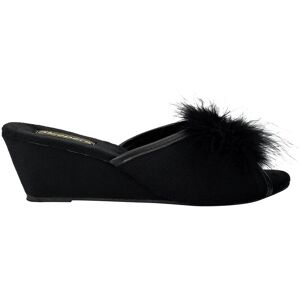 Sleepers Women's Anne Jewelled Rosette Boa Mule Slippers in Black Size: 3 Black 3 Sleepers Women's Anne Jewelled Rosette Boa Mule Slippers in Black Size: 3 Black 3