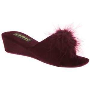 Sleepers Women's Anne Jewelled Rosette Boa Mule Slippers in Burgundy Size: 4 Burgundy 4 Sleepers Women's Anne Jewelled Rosette Boa Mule Slippers in Burgundy Size: 4 Burgundy 4