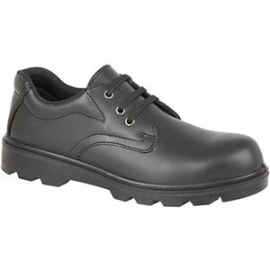 Grafters Men's Plain 3 Eye Shine Leather Safety Shoes in Black Size: 7 Black 7 Grafters Men's Plain 3 Eye Shine Leather Safety Shoes in Black Size: 7 Black 7