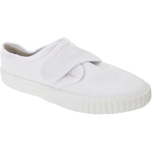 Dek Touch Fastening White Canvas Plimsolls Size: 1 White 1 Dek Touch Fastening White Canvas Plimsolls Size: 1 White 1