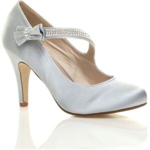 AJVANI Women's High Heel Diamante Mary Jane Court Shoes in Silver Size: 5 Silver 5 AJVANI Women's High Heel Diamante Mary Jane Court Shoes in Silver Size: 5 Silver 5
