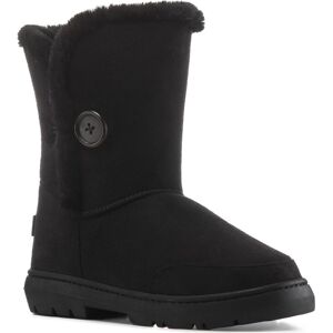 VIVA Freya: Women's Single Button Faux Fur Lining Mid-Calf Winter Boots in Black Size: 4 Black 4 VIVA Freya: Women's Single Button Faux Fur Lining Mid-Calf Winter Boots in Black Size: 4 Black 4
