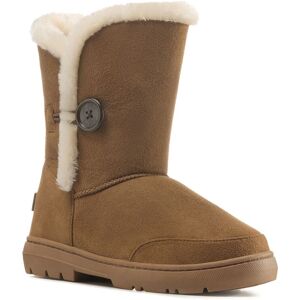 VIVA Freya: Women's Single Button Faux Fur Lining Mid-Calf Winter Boots in Tan Size: 9 Tan 9 VIVA Freya: Women's Single Button Faux Fur Lining Mid-Calf Winter Boots in Tan Size: 9 Tan 9
