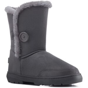 VIVA Freya: Women's Single Button Faux Fur Lining Mid-Calf Winter Boots in Grey Size: 3 Grey 3 VIVA Freya: Women's Single Button Faux Fur Lining Mid-Calf Winter Boots in Grey Size: 3 Grey 3