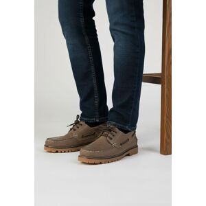 CATESBY ENGLAND Men's Timber Leather Winter Boat Shoes in Taupe Size: 8 Taupe 8 CATESBY ENGLAND Men's Timber Leather Winter Boat Shoes in Taupe Size: 8 Taupe 8
