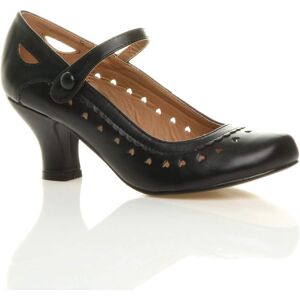 AJVANI Women's Mid Block Heel Heart Cut Out Mary Jane Faux Leather Court Shoes in Black Size: 7 Black 7 AJVANI Women's Mid Block Heel Heart Cut Out Mary Jane Faux Leather Court Shoes in Black Size: 7 Black 7