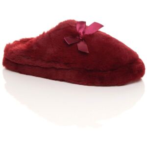 AJVANI Women's Fluffy Mule Slippers in Burgundy Size: 7 Burgundy 7 AJVANI Women's Fluffy Mule Slippers in Burgundy Size: 7 Burgundy 7