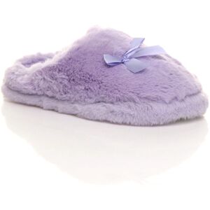 AJVANI Women's Fluffy Mule Slippers in Lilac Size: 8 Lilac 8 AJVANI Women's Fluffy Mule Slippers in Lilac Size: 8 Lilac 8