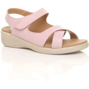 AJVANI Women's Low Wedge Heel Strappy Comfort Faux Leather Sandals in Pale Pink Size: 7 Pale Pink 7 AJVANI Women's Low Wedge Heel Strappy Comfort Faux Leather Sandals in Pale Pink Size: 7 Pale Pink 7