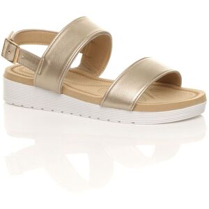 AJVANI Women's Low Wedge Heel Strappy Faux Leather Flatforms in Gold Size: 9 Gold 9 AJVANI Women's Low Wedge Heel Strappy Faux Leather Flatforms in Gold Size: 9 Gold 9