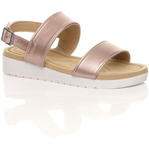 AJVANI Women's Low Wedge Heel Strappy Faux Leather Flatforms in Rose Gold Size: 4 Rose Gold 4 AJVANI Women's Low Wedge Heel Strappy Faux Leather Flatforms in Rose Gold Size: 4 Rose Gold 4