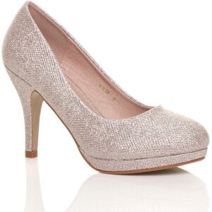 AJVANI Women's High Heel Glitter Mesh Court Shoes in Rose Gold Size: 4 Rose Gold 4 AJVANI Women's High Heel Glitter Mesh Court Shoes in Rose Gold Size: 4 Rose Gold 4