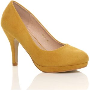 AJVANI Women's High Heel Faux Suede Court Shoes in Mustard Size: 8 Mustard 8 AJVANI Women's High Heel Faux Suede Court Shoes in Mustard Size: 8 Mustard 8
