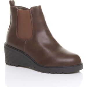 AJVANI Women's High Wedge Heel Ankle Chelsea Boots in Brown Size: 5 Brown 5 AJVANI Women's High Wedge Heel Ankle Chelsea Boots in Brown Size: 5 Brown 5