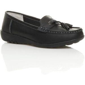 AJVANI Women's Low Wedge Heel Comfort Boat Shoes Loafers Leather Loafers in Black Size: 7 Black 7 AJVANI Women's Low Wedge Heel Comfort Boat Shoes Loafers Leather Loafers in Black Size: 7 Black 7