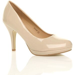 AJVANI Women's High Heel Patent Court Shoes in Nude Size: 5 Nude 5 AJVANI Women's High Heel Patent Court Shoes in Nude Size: 5 Nude 5