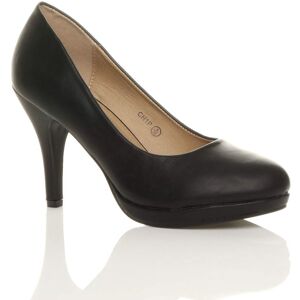 AJVANI Women's High Heel Faux Leather Court Shoes in Black Size: 3 Black 3 AJVANI Women's High Heel Faux Leather Court Shoes in Black Size: 3 Black 3