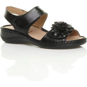 AJVANI Women's Low Wedge Heel Comfort Touch Close Faux Leather Sandals in Black Size: 7 Black 7 AJVANI Women's Low Wedge Heel Comfort Touch Close Faux Leather Sandals in Black Size: 7 Black 7