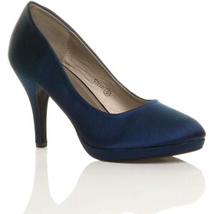 AJVANI Women's High Heel Satin Court Shoes in Navy Size: 3 Navy 3 AJVANI Women's High Heel Satin Court Shoes in Navy Size: 3 Navy 3