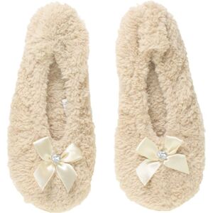 AJVANI Women's Grip Sole Footsie Sock Slippers in Beige Size: Large Beige L AJVANI Women's Grip Sole Footsie Sock Slippers in Beige Size: Large Beige L