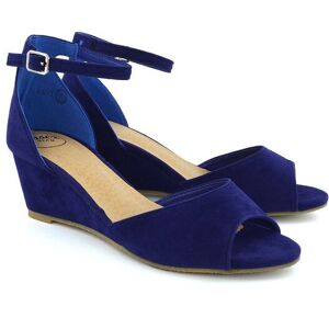 XY London Women's 'Lottie' Peeptoe Mid Wedge Heel Sandals in Navy Size: 5 Navy 5 XY London Women's 'Lottie' Peeptoe Mid Wedge Heel Sandals in Navy Size: 5 Navy 5