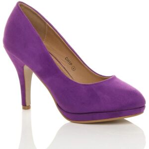 AJVANI Women's High Heel Faux Suede Court Shoes in Purple Size: 6 Purple 6 AJVANI Women's High Heel Faux Suede Court Shoes in Purple Size: 6 Purple 6