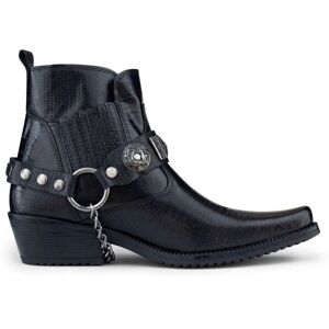 Etor Men's Real Leather Cowboy Ankle Boots With Chain in Black Size: 8 Black 8 Etor Men's Real Leather Cowboy Ankle Boots With Chain in Black Size: 8 Black 8