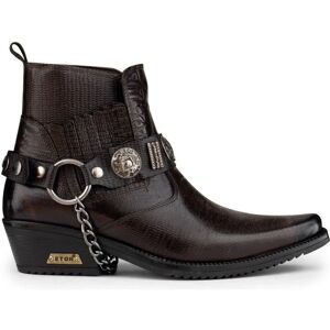 Etor Men's Real Leather Cowboy Ankle Boots With Chain in Brown Size: 9 Brown 9 Etor Men's Real Leather Cowboy Ankle Boots With Chain in Brown Size: 9 Brown 9